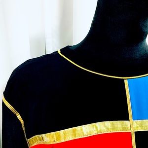 Vintage Color Block Blouse